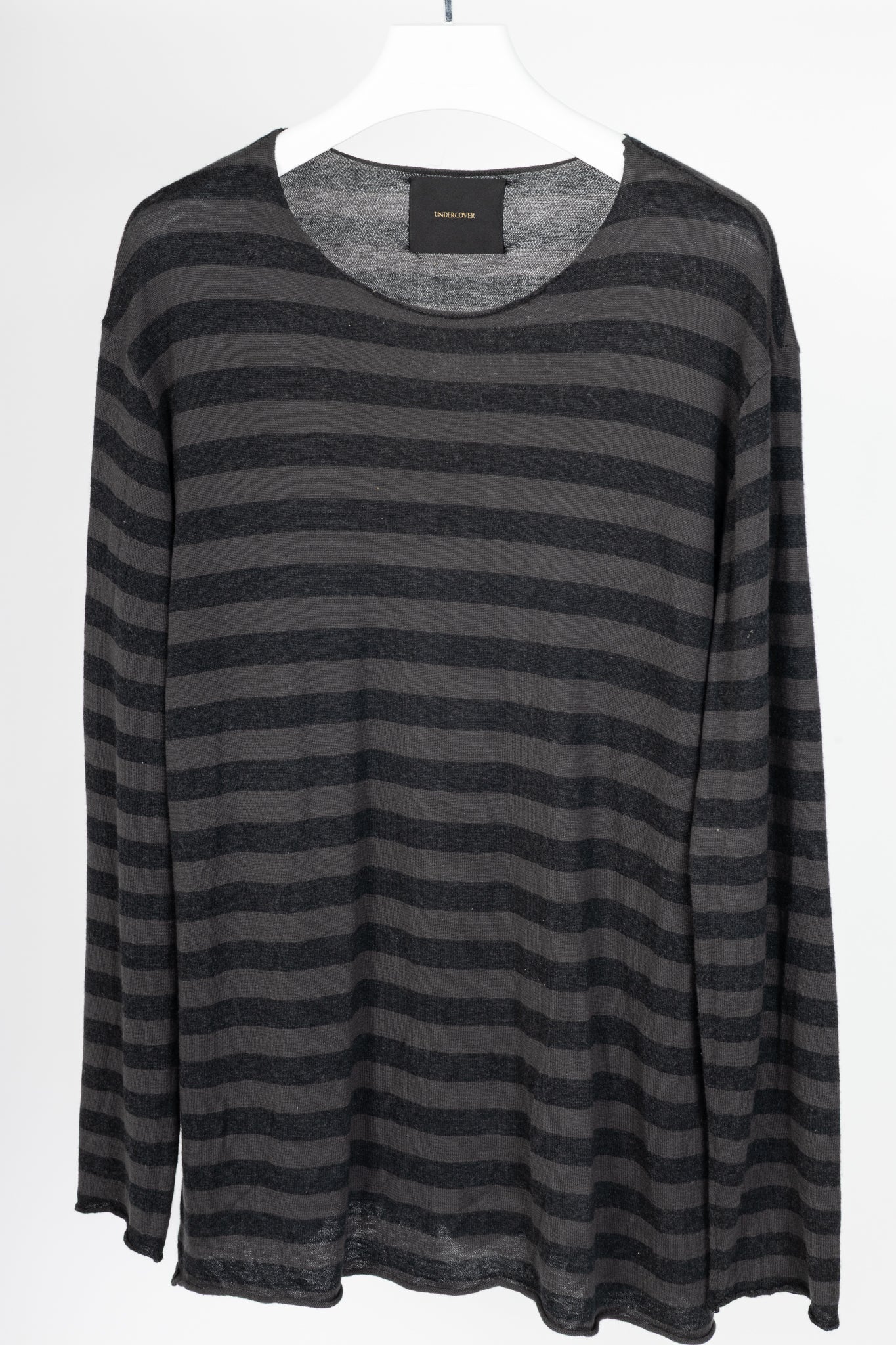 Undercover Grey & Black Striped Silk & Cashmere Pullover