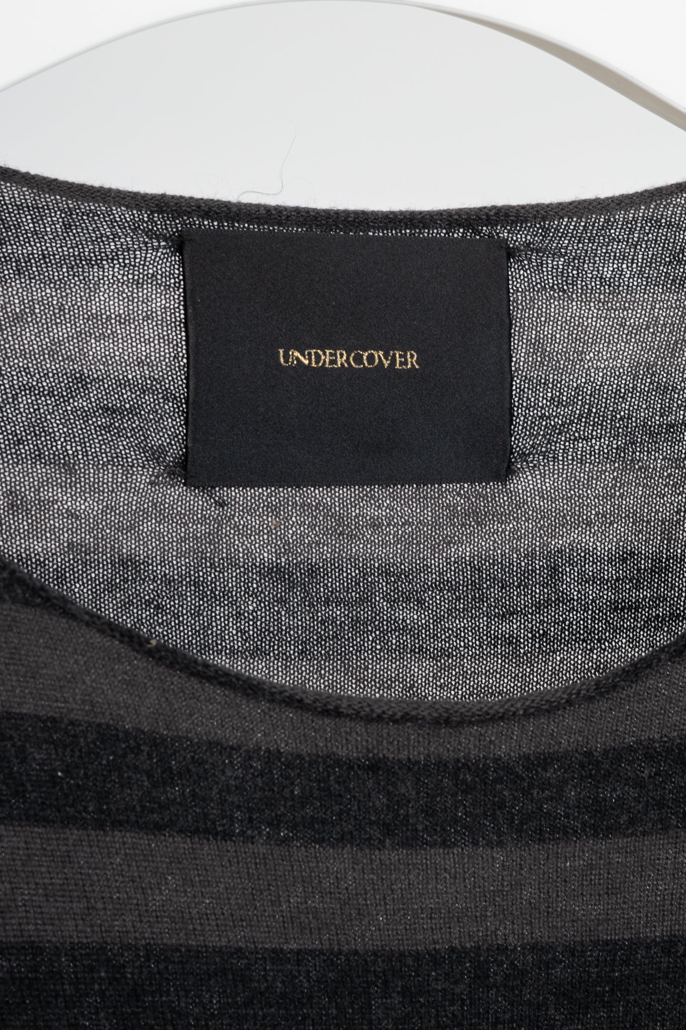 Undercover Grey & Black Striped Silk & Cashmere Pullover