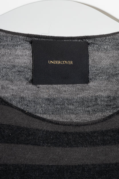 Undercover Grey & Black Striped Silk & Cashmere Pullover