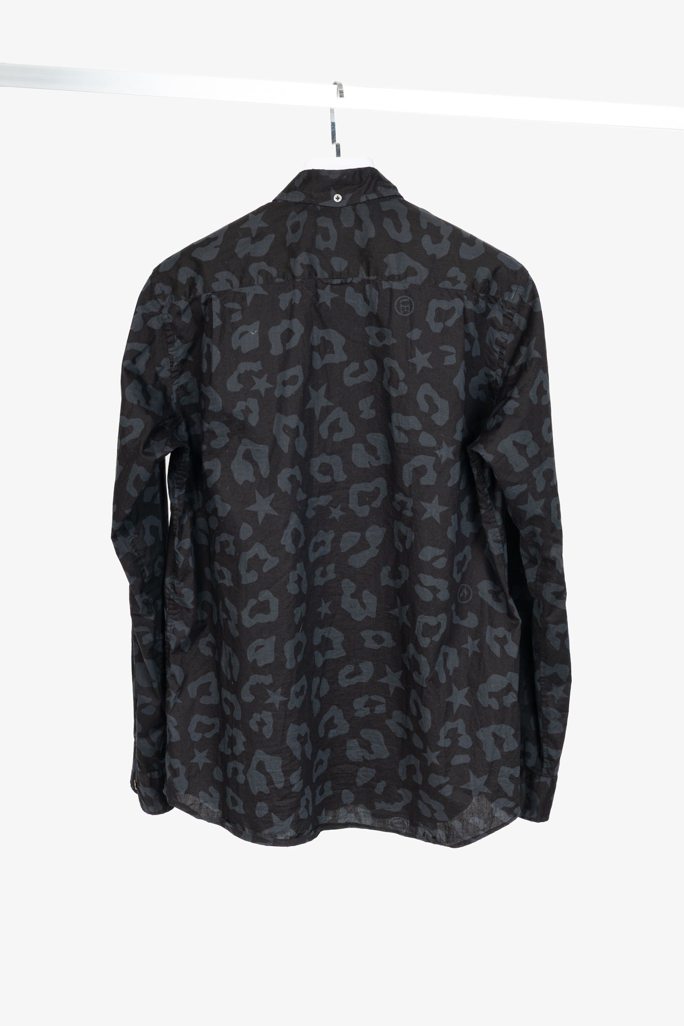 uniform experiment SS15 Black Big Leopard Star B.D Shirt