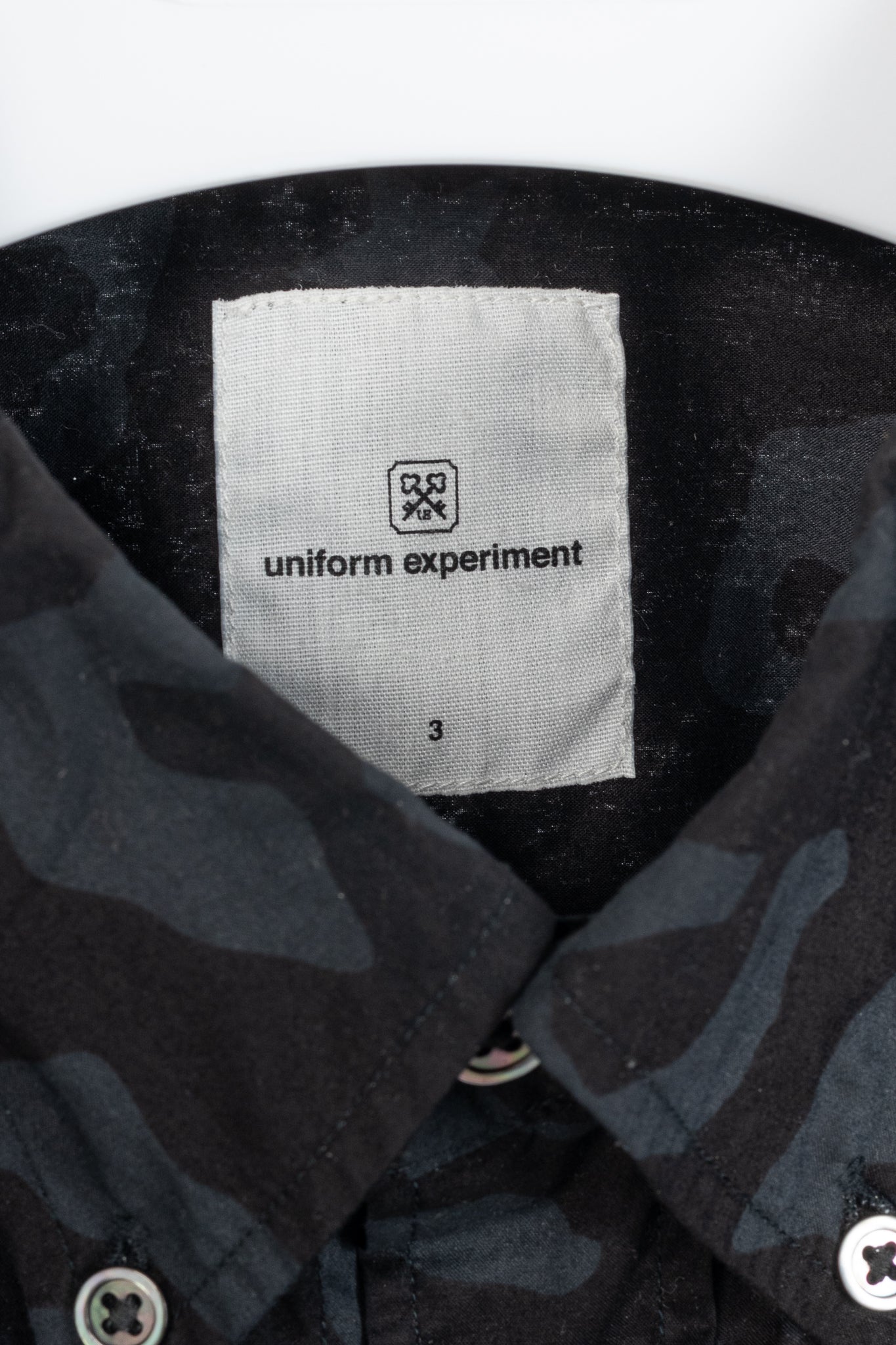 uniform experiment SS15 Black Big Leopard Star B.D Shirt
