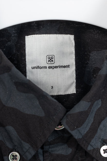 uniform experiment SS15 Black Big Leopard Star B.D Shirt
