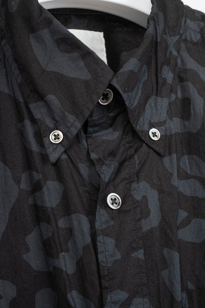 uniform experiment SS15 Black Big Leopard Star B.D Shirt