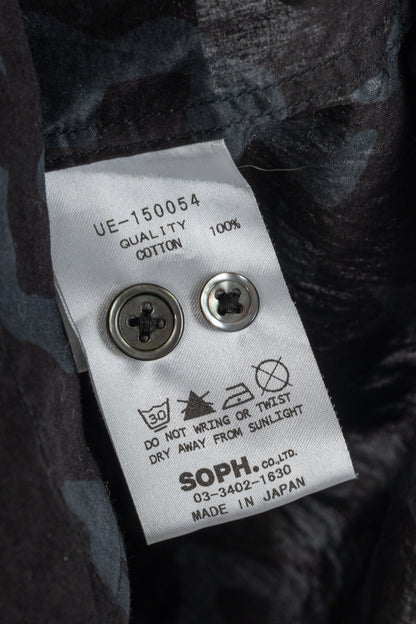 uniform experiment SS15 Black Big Leopard Star B.D Shirt