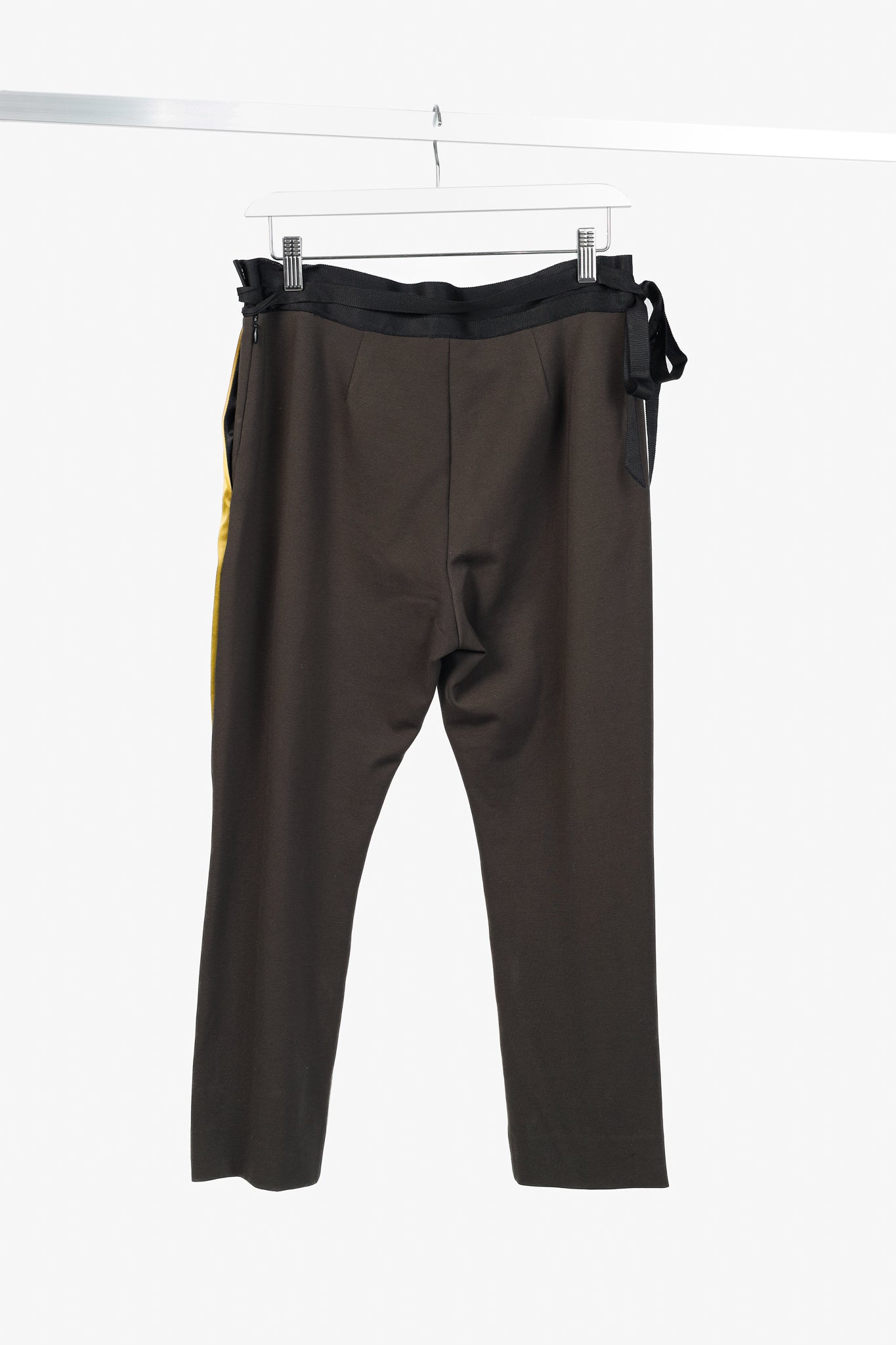 UNTTLD AW/18 Rafael Green Velvet Satin-Trim Trousers