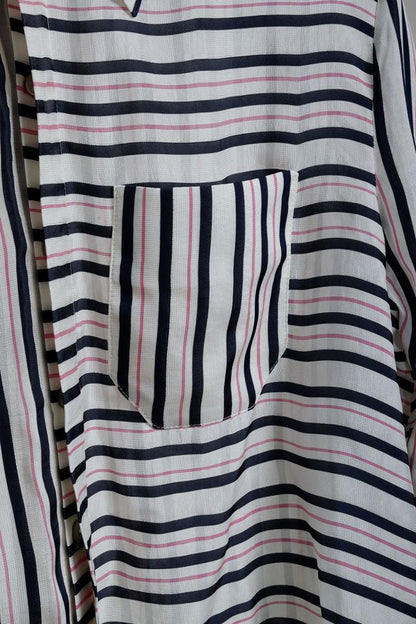 Roland Mouret Blue Pink Striped Blouse