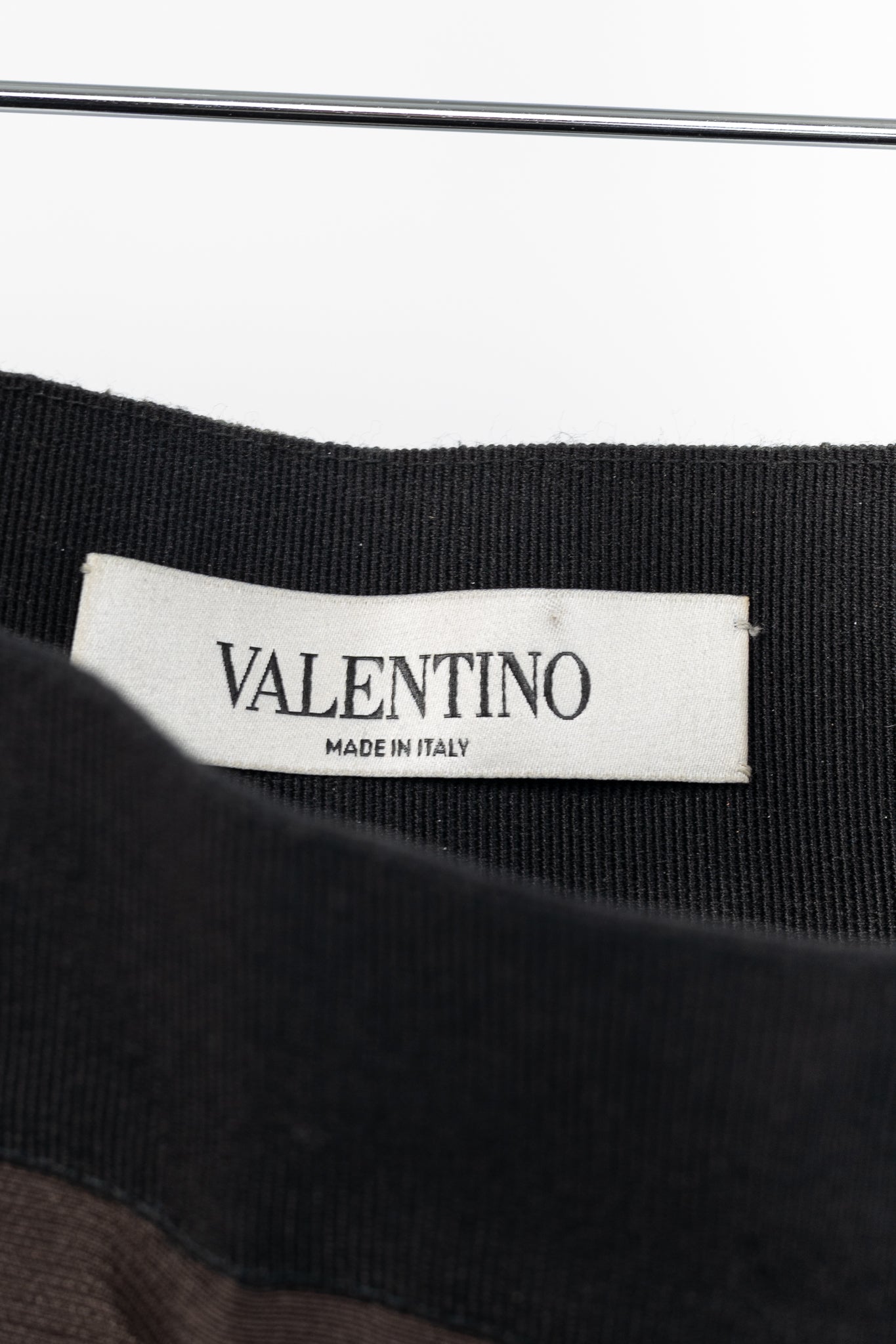 Valentino Brown Silk Shantung Pencil Skirt