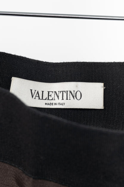 Valentino Brown Silk Shantung Pencil Skirt