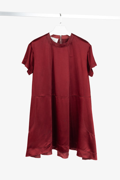 Valentino Red Envers-Satin Swing Dress
