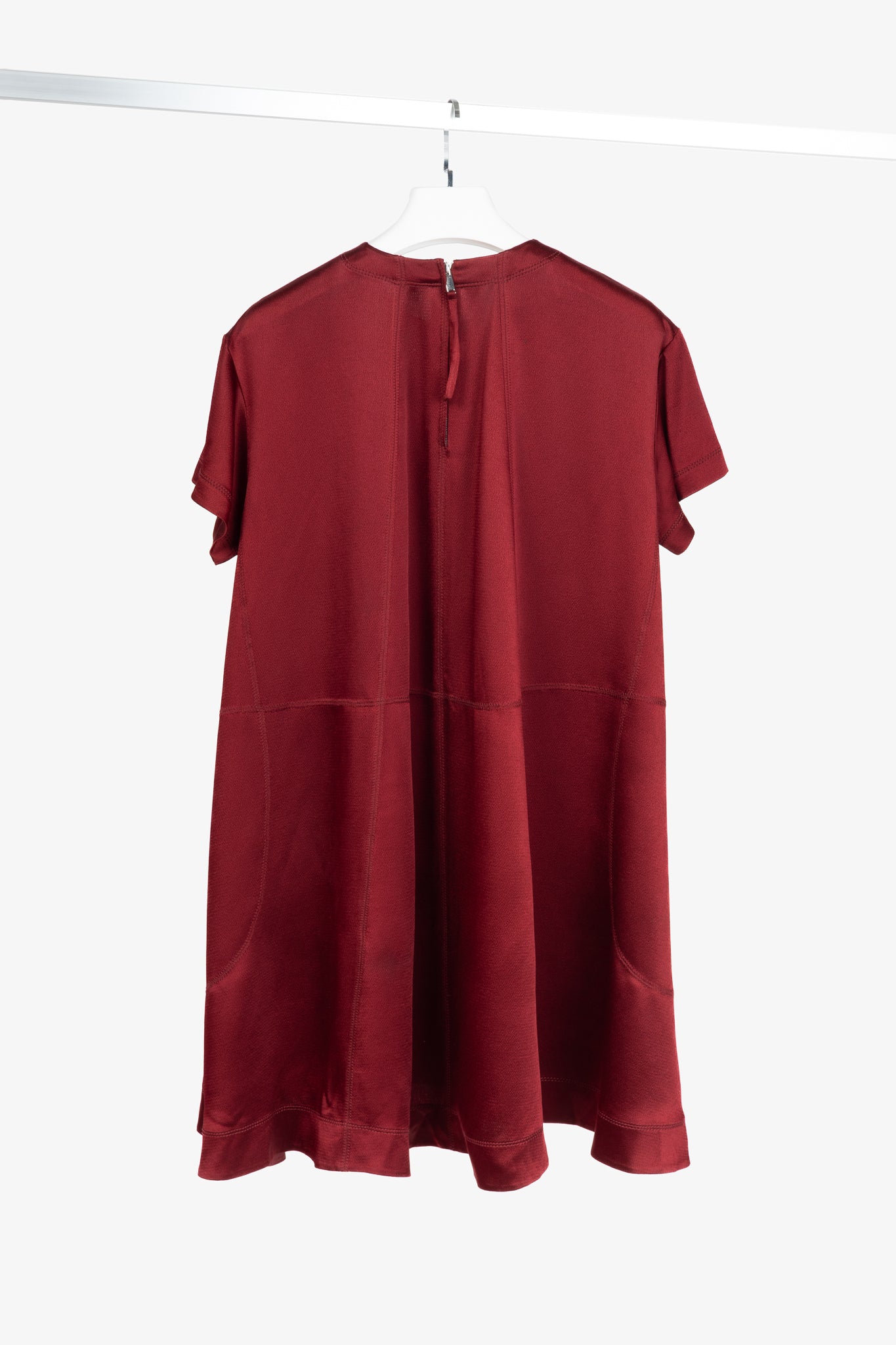 Valentino Red Envers-Satin Swing Dress