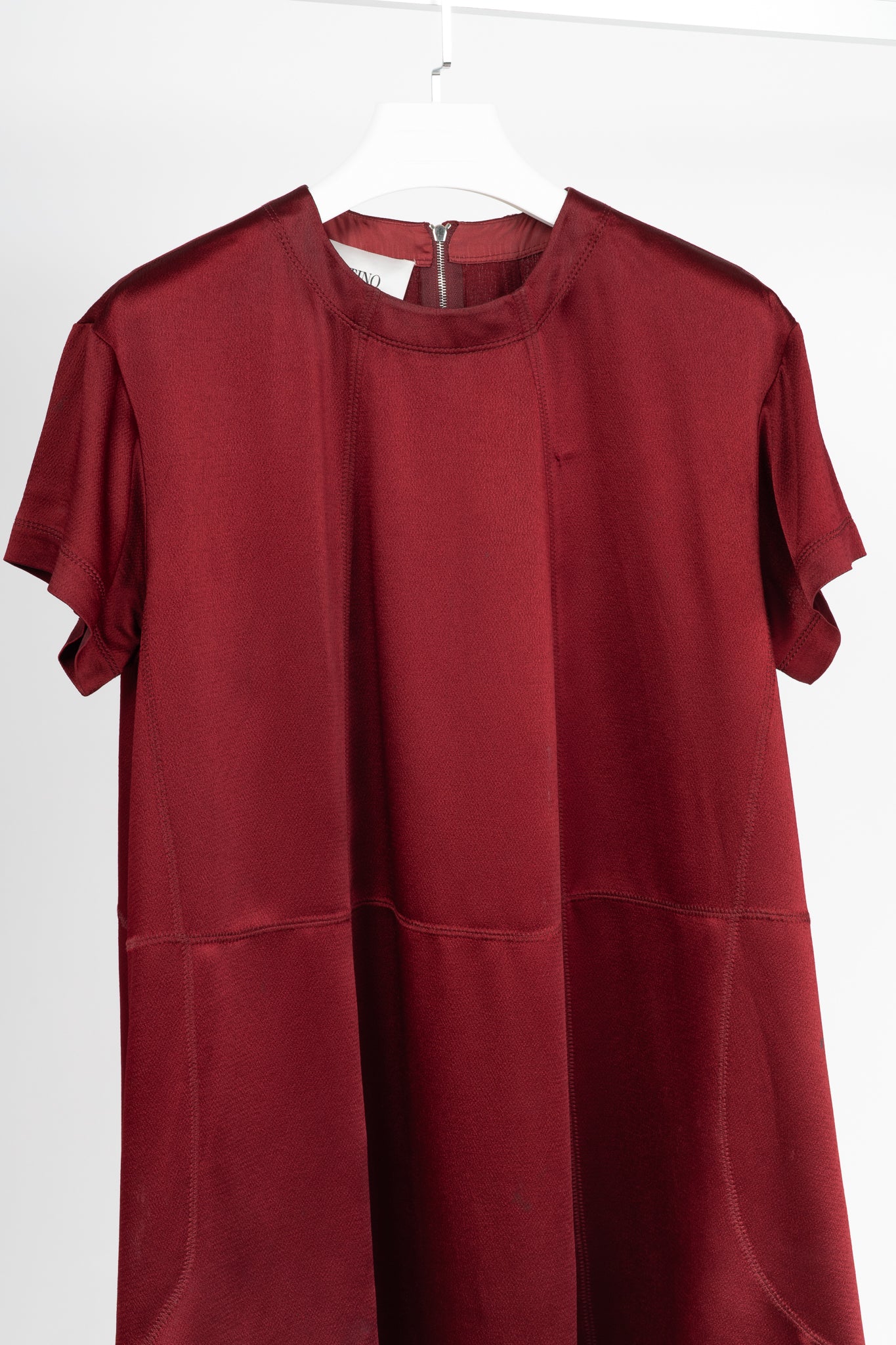 Valentino Red Envers-Satin Swing Dress