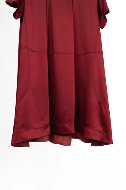Valentino Red Envers-Satin Swing Dress