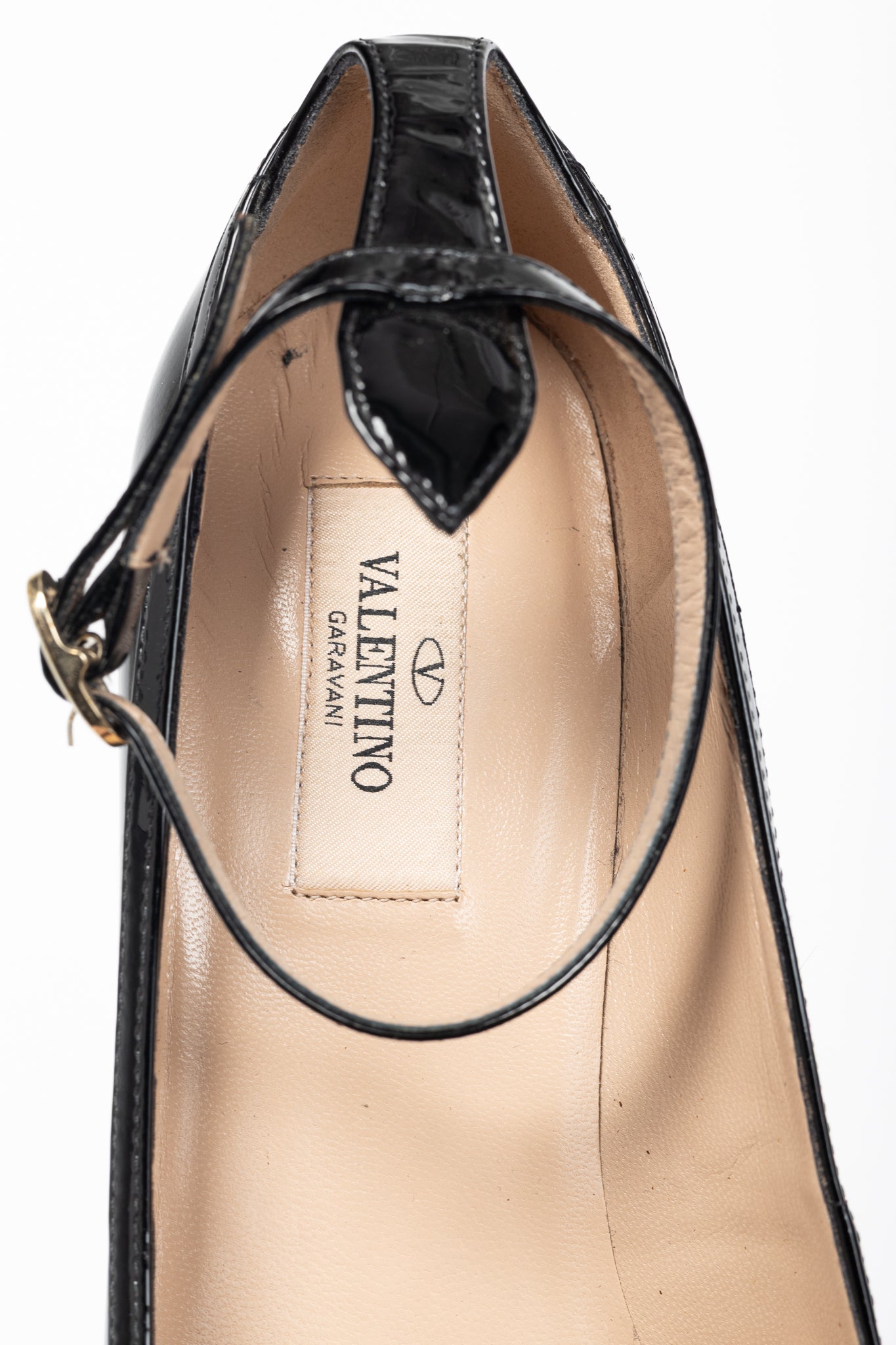 Valentino Garavani Nero Patent-Leather Mary-Jane Pumps