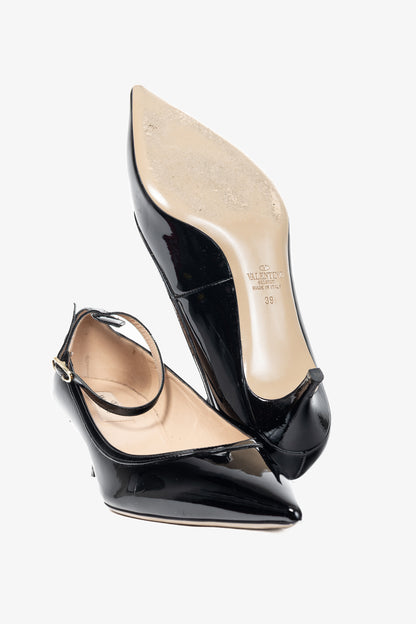 Valentino Garavani Nero Patent-Leather Mary-Jane Pumps