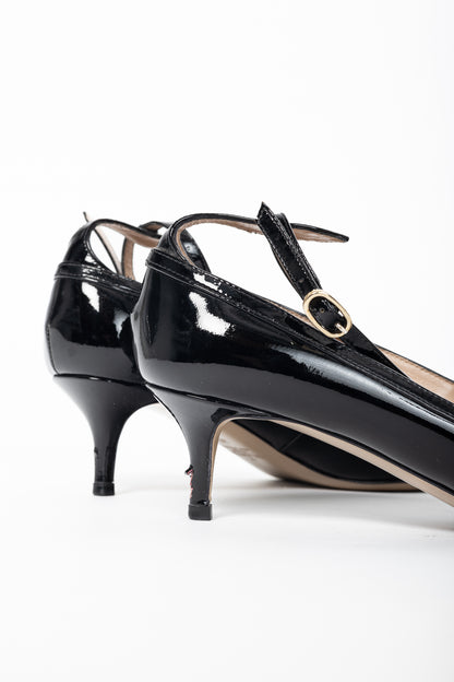 Valentino Garavani Nero Patent-Leather Mary-Jane Pumps