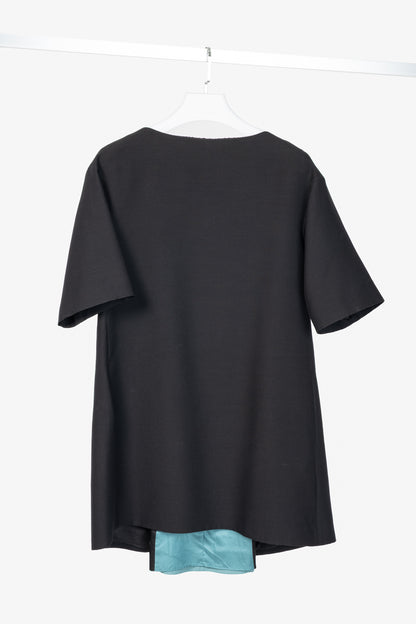 Valentino Black Wool & Silk Cady Bow-Back Mini Dress