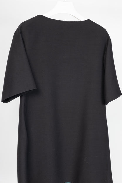 Valentino Black Wool & Silk Cady Bow-Back Mini Dress