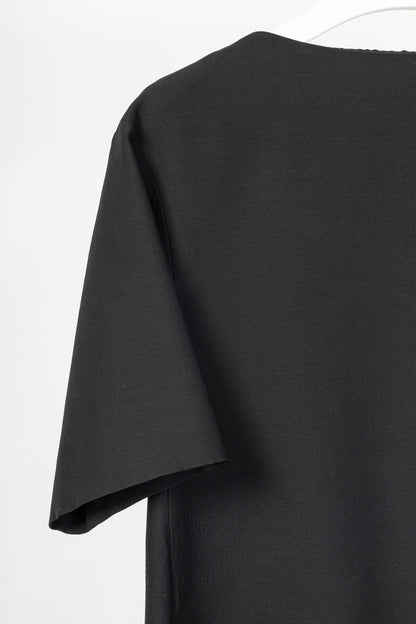 Valentino Black Wool & Silk Cady Bow-Back Mini Dress