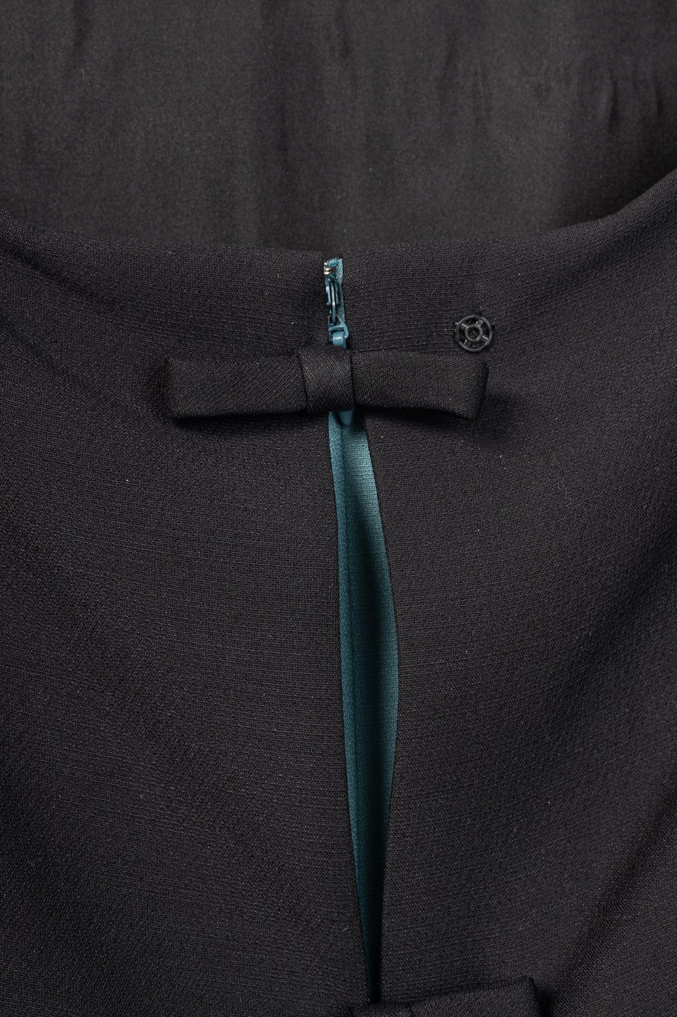 Valentino Black Wool & Silk Cady Bow-Back Mini Dress