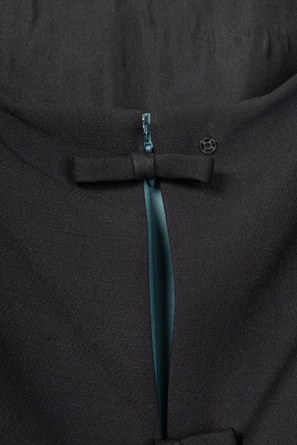 Valentino Black Wool & Silk Cady Bow-Back Mini Dress