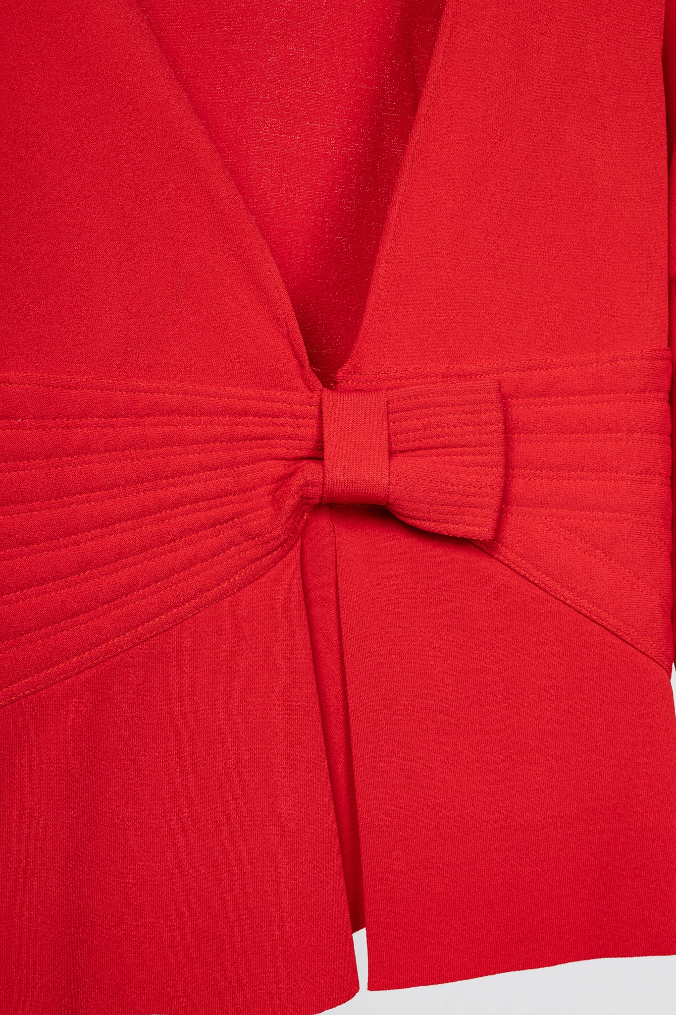Valentino Red Viscose-Knit Bow-Waist Cardigan