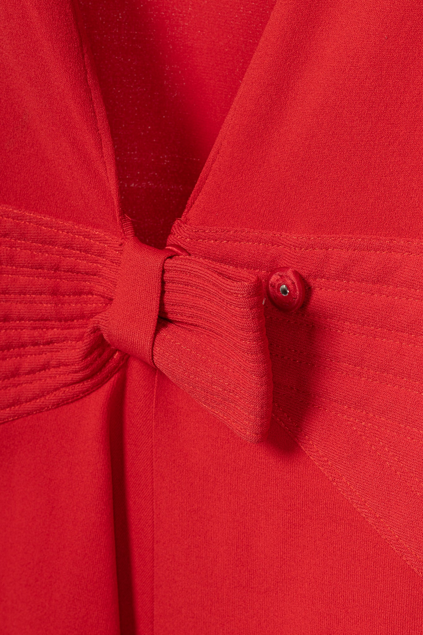 Valentino Red Viscose-Knit Bow-Waist Cardigan