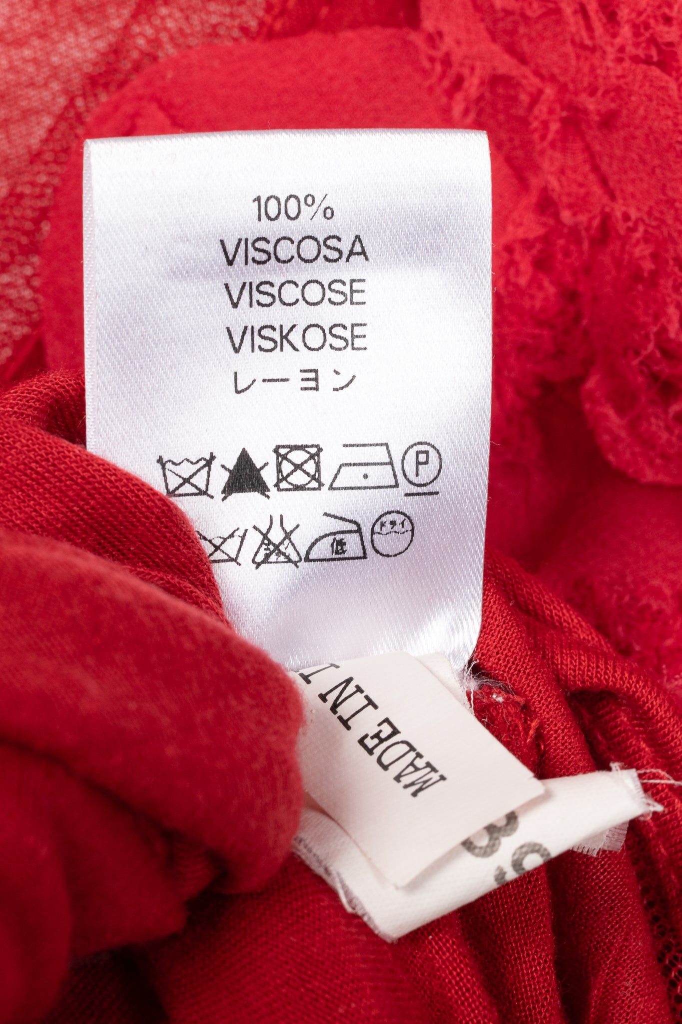 Valentino T-Shirt Couture Red Jersey Rosette Flutter-Sleeve T-Shirt