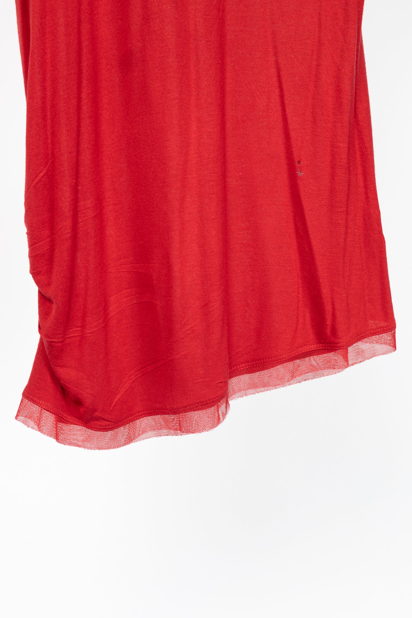 Valentino T-Shirt Couture Red Jersey Rosette Flutter-Sleeve T-Shirt