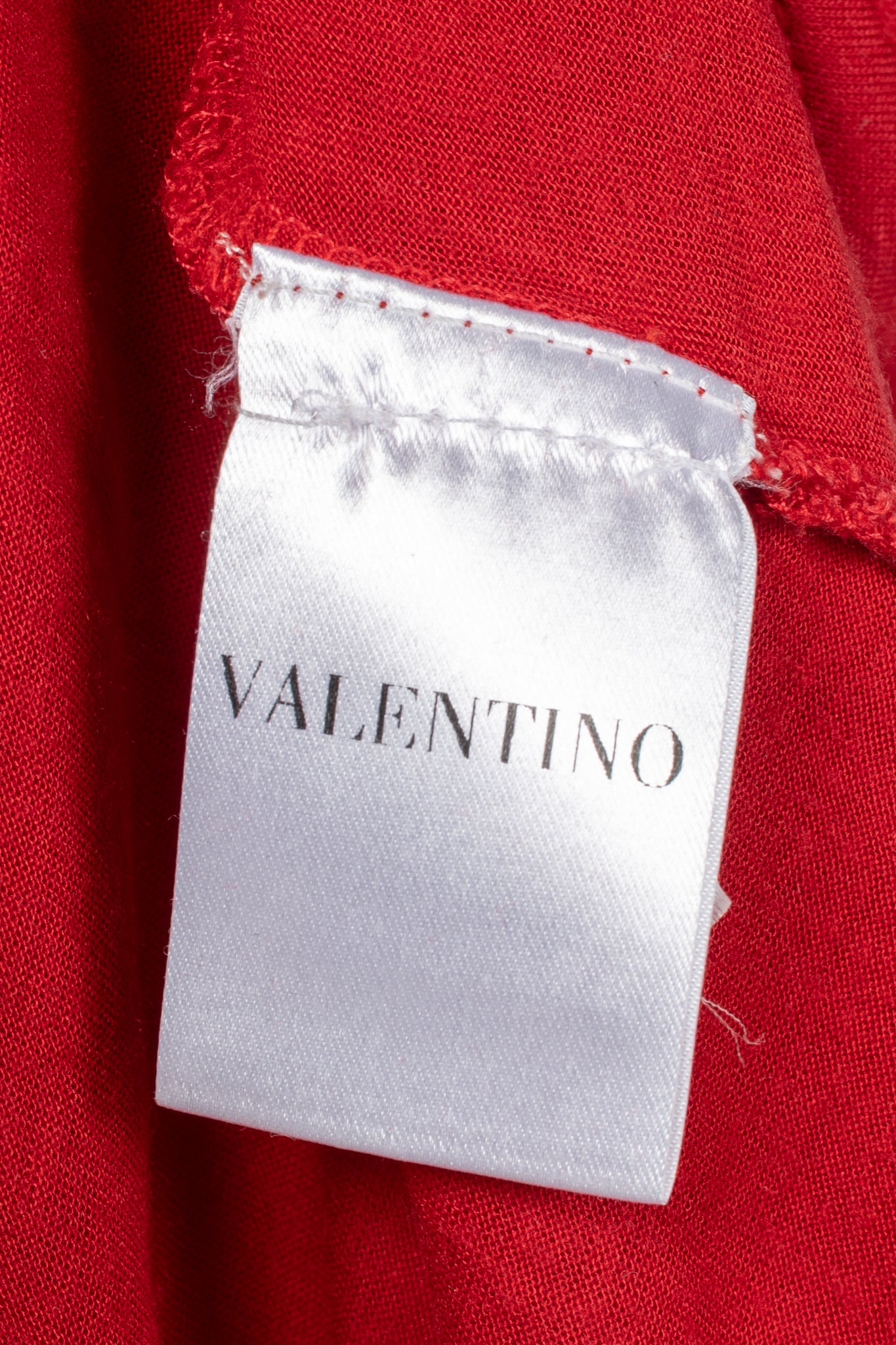 Valentino T-Shirt Couture Red Jersey Rosette Flutter-Sleeve T-Shirt