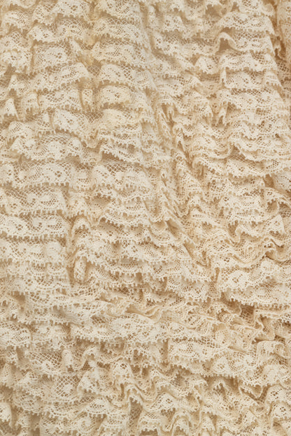 Valentino Cream Lace-Ruffle Zip Jacket