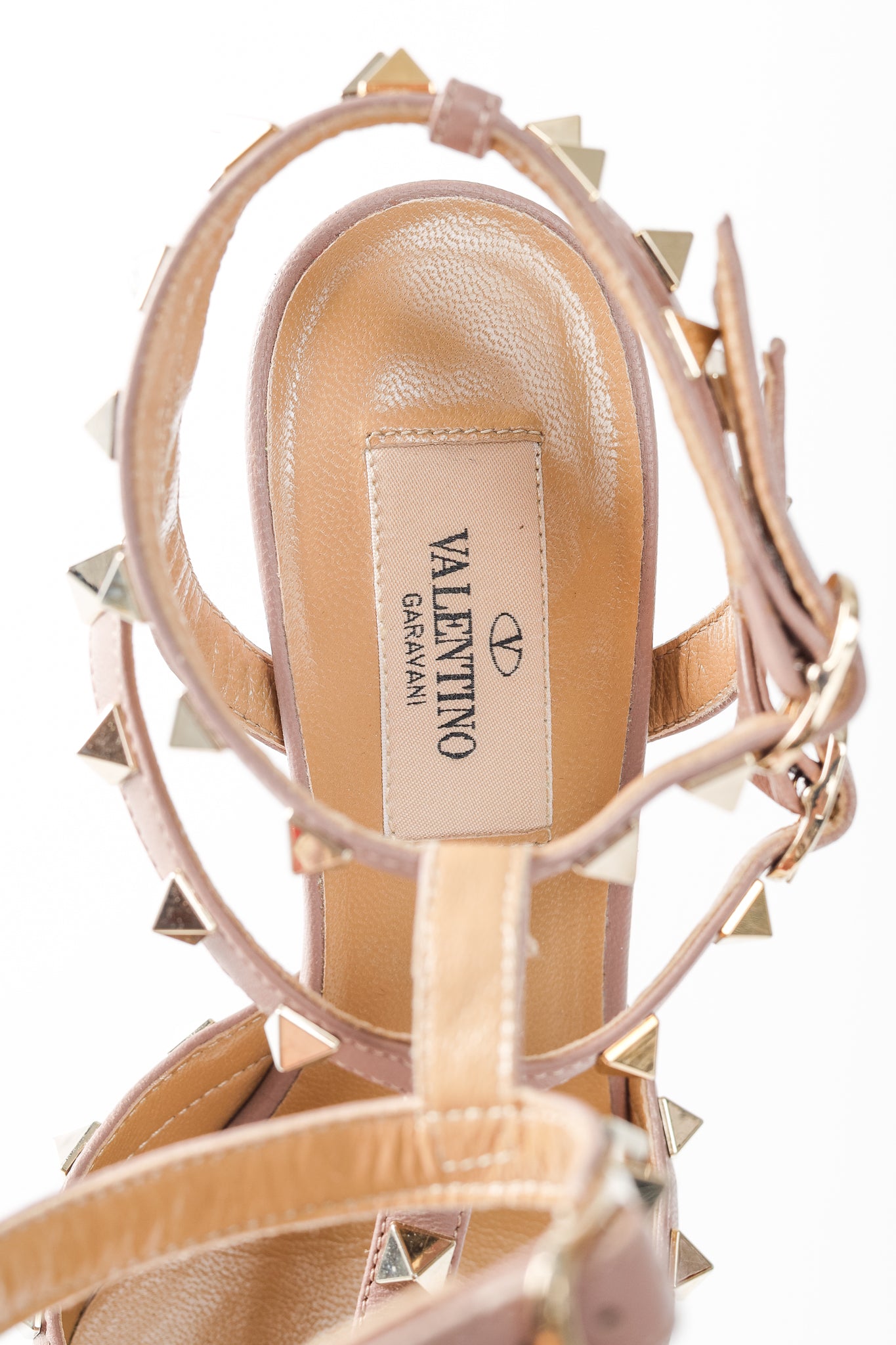 Valentino Garavani Rockstud 65 Poudre Patent Leather Caged Pumps