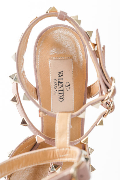 Valentino Garavani Rockstud 65 Poudre Patent Leather Caged Pumps