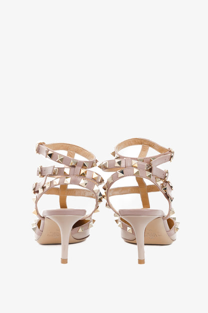 Valentino Garavani Rockstud 65 Poudre Patent Leather Caged Pumps