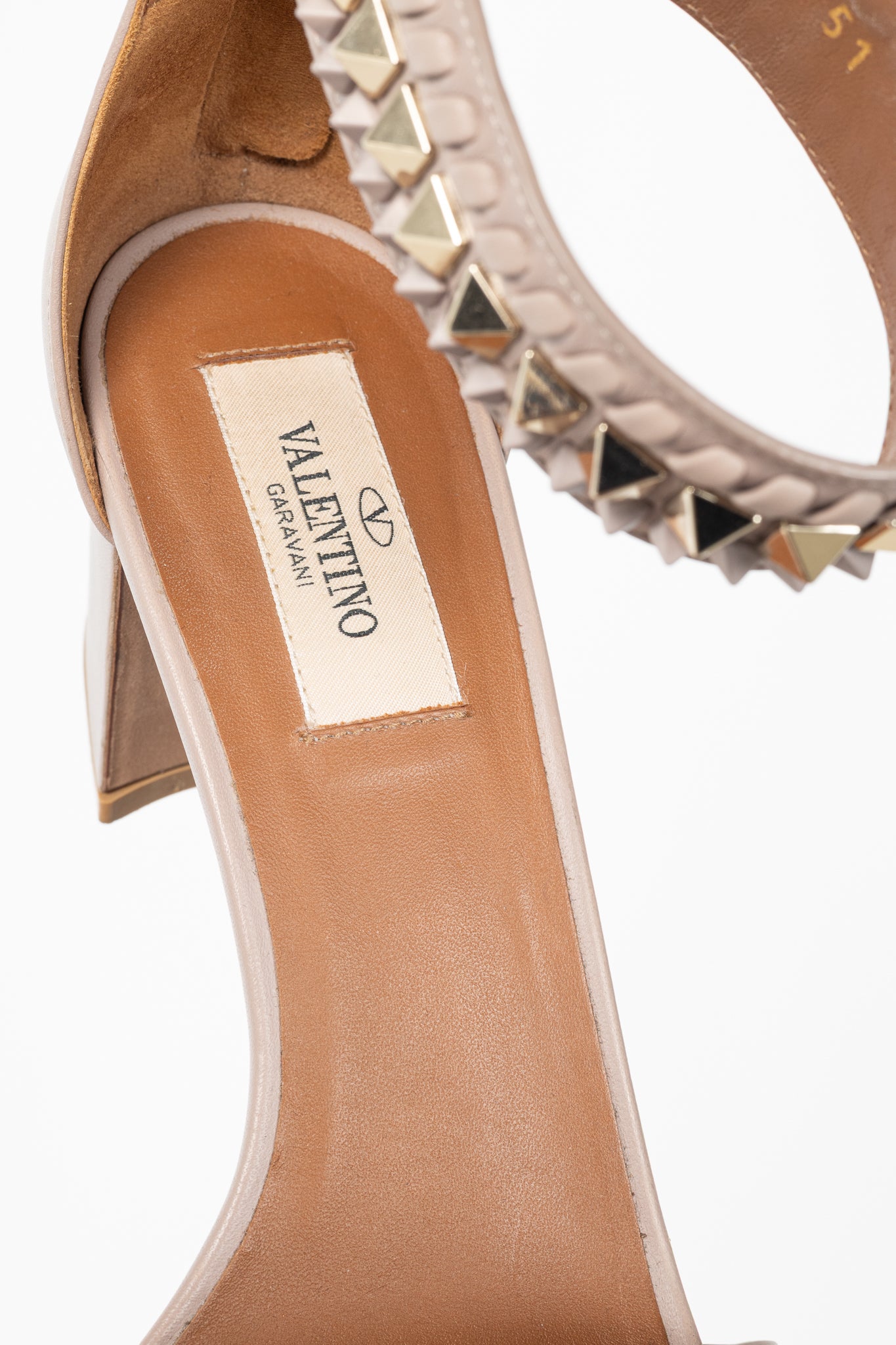Valentino Garavani Poudre Rockstud Leather Whipstitch Sandals