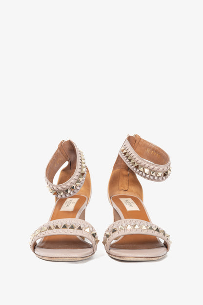 Valentino Garavani Poudre Rockstud Leather Whipstitch Sandals