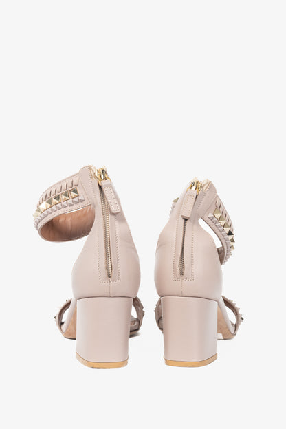 Valentino Garavani Poudre Rockstud Leather Whipstitch Sandals