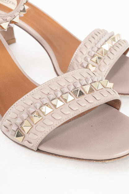 Valentino Garavani Poudre Rockstud Leather Whipstitch Sandals