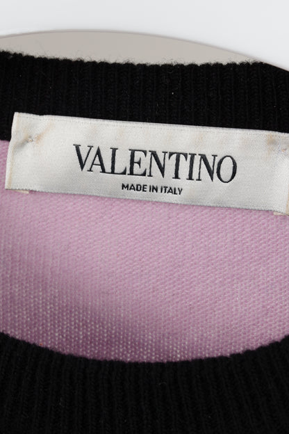 Valentino AW/17 Runway Cherry Blossom Multicolor Counting Colourblock Sweater