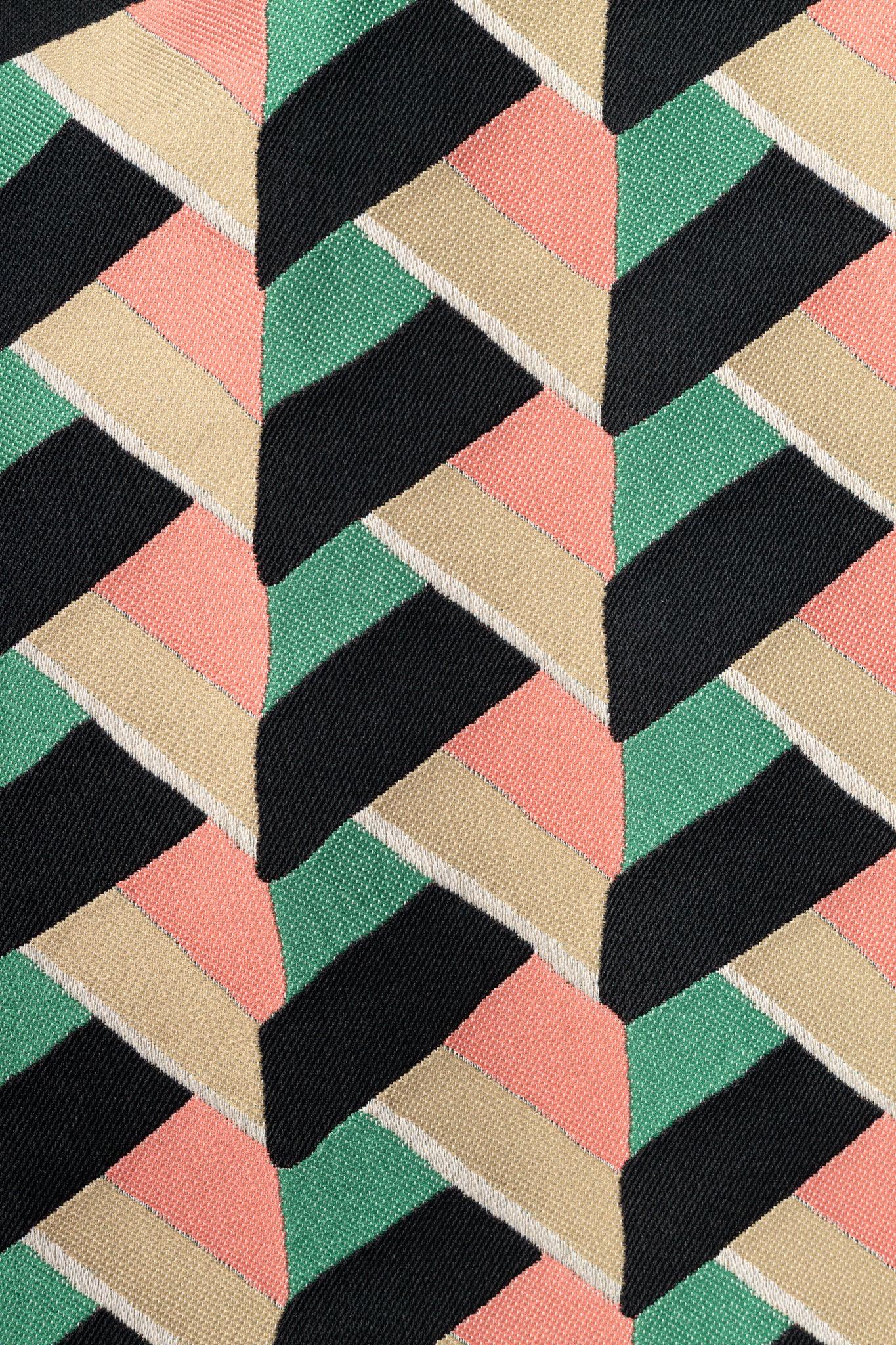 Red Valentino Pink, Green & Beige Herringbone-Jacquard Mini Skirt