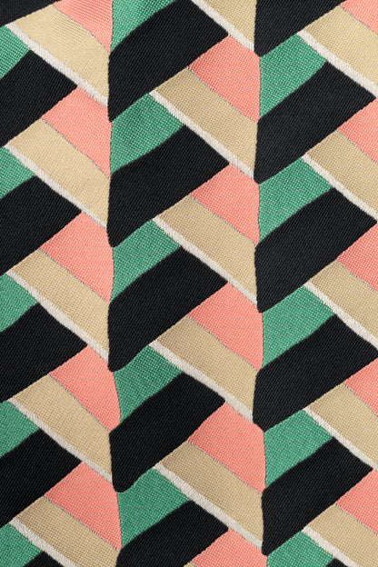 Red Valentino Pink, Green & Beige Herringbone-Jacquard Mini Skirt