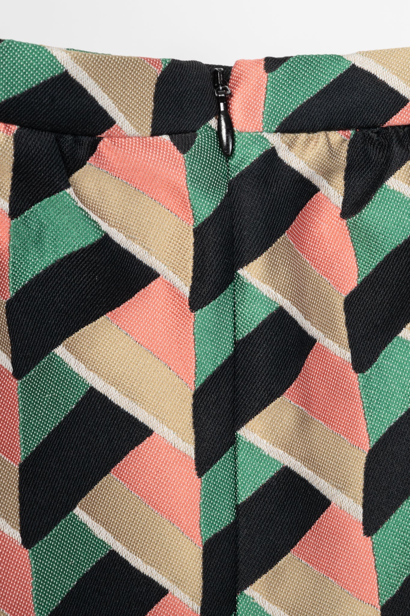 Red Valentino Pink, Green & Beige Herringbone-Jacquard Mini Skirt