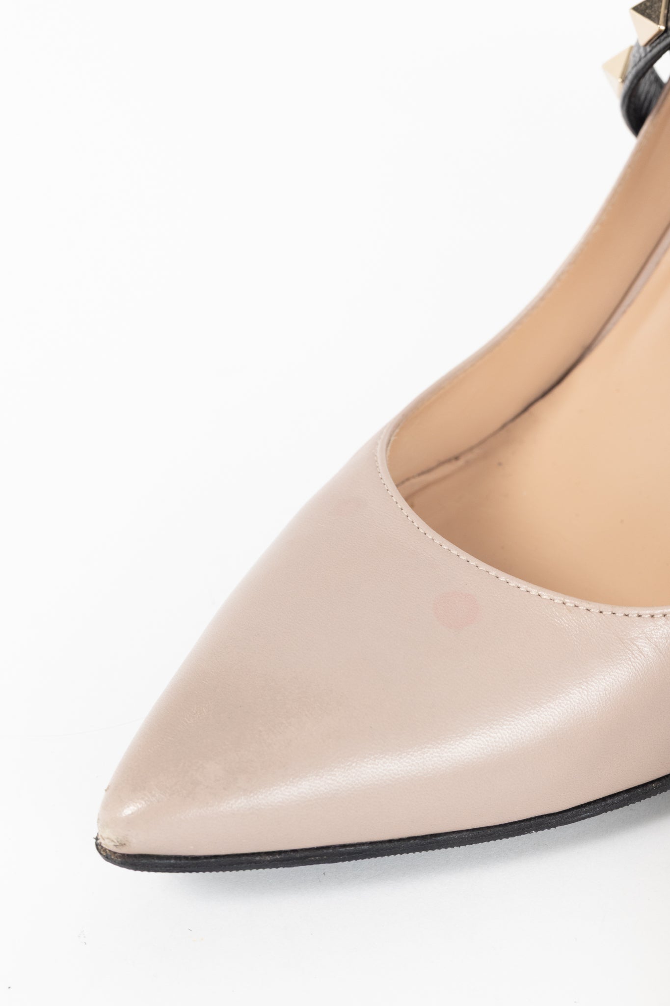 Valentino Garavani Studwrap Poudre & Noir Rockstud Pointed-Toe Pumps