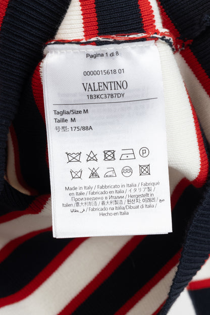 Valentino Navy & White Striped Cotton Sweater