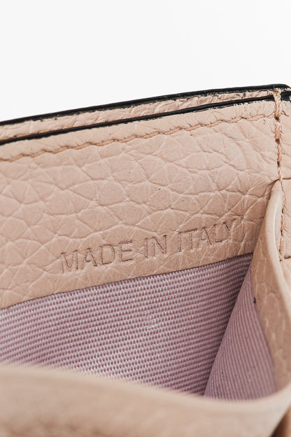 Valentino Garavani Peach Rockstud Leather Card Holder