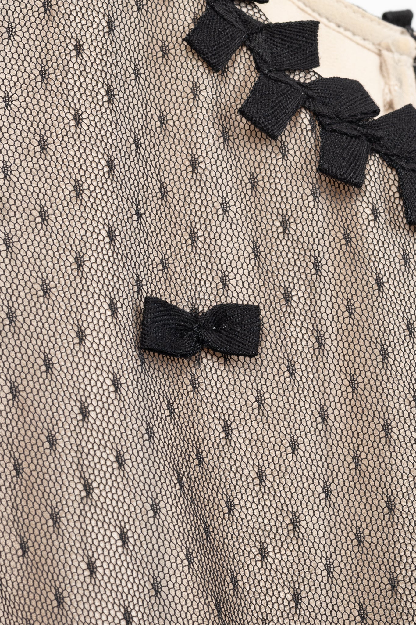 Red Valentino Black Swiss-Dot Tulle Bow-Embellished Dress