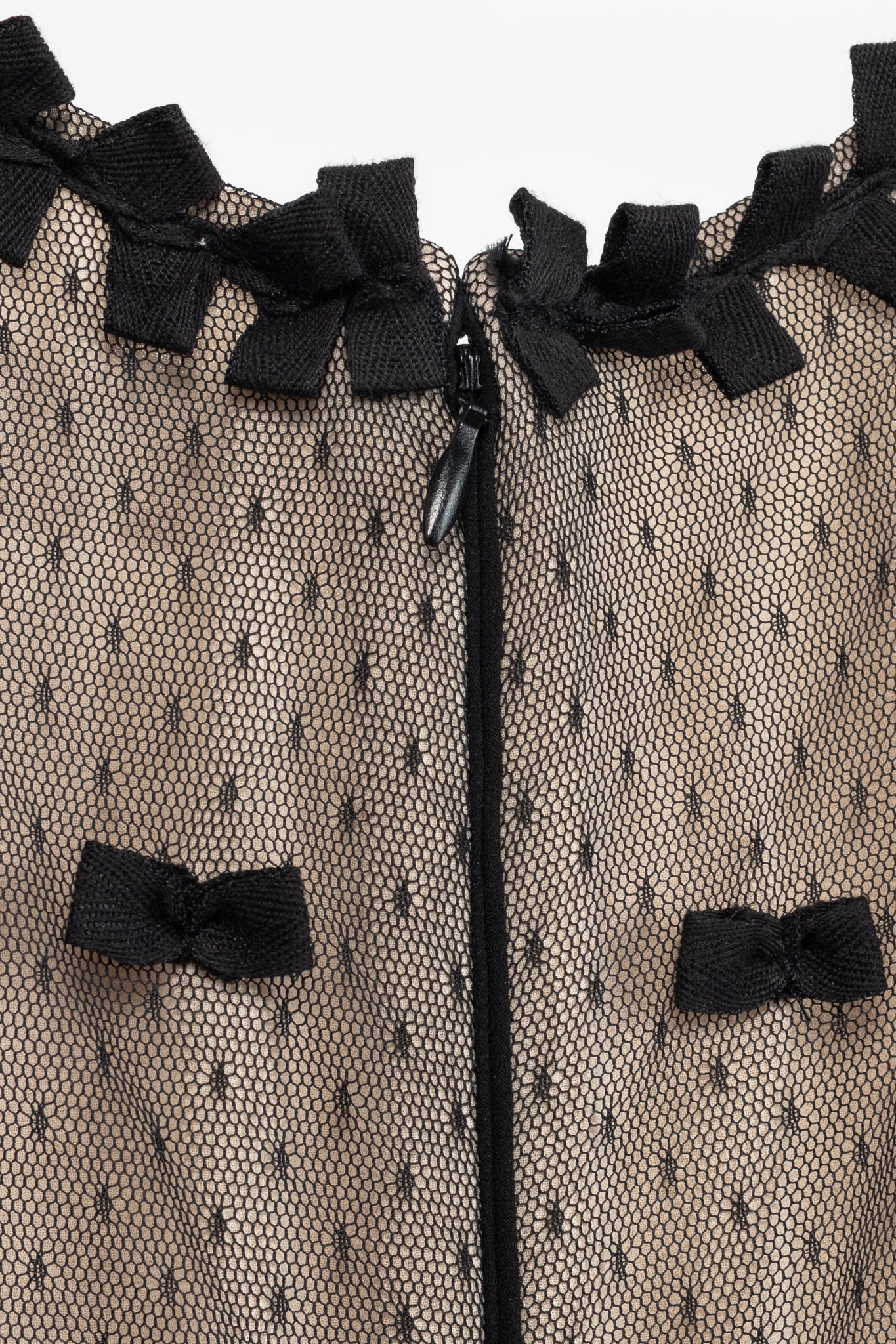 Red Valentino Black Swiss-Dot Tulle Bow-Embellished Dress
