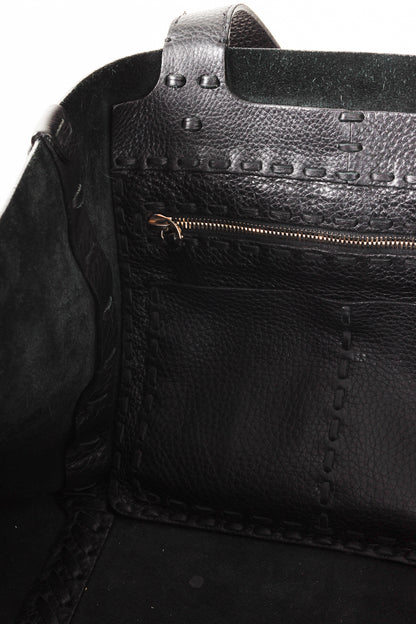 Valentino Garavani C-Rockee Fringe Tote Bag Black