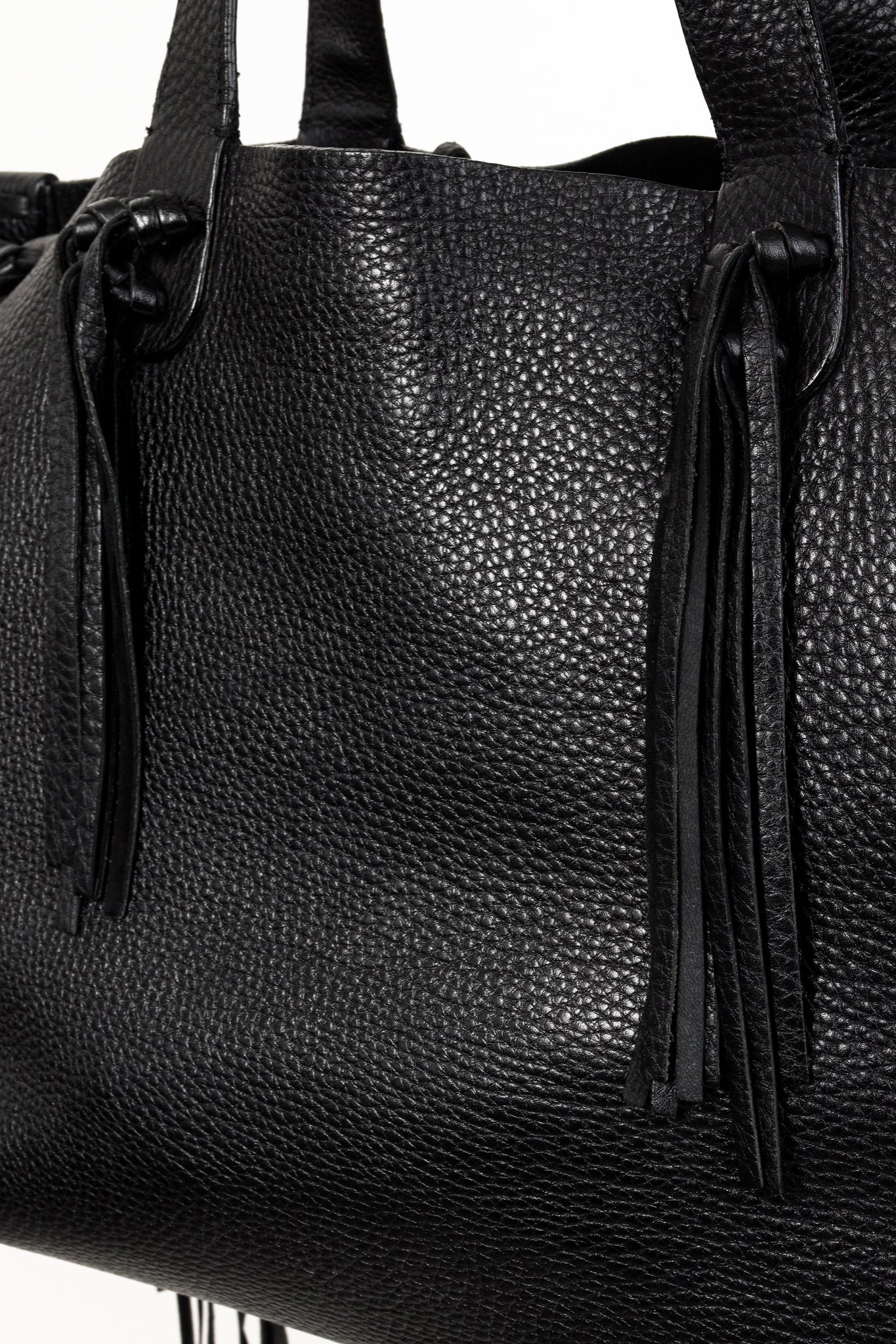 Valentino Garavani C-Rockee Fringe Tote Bag Black