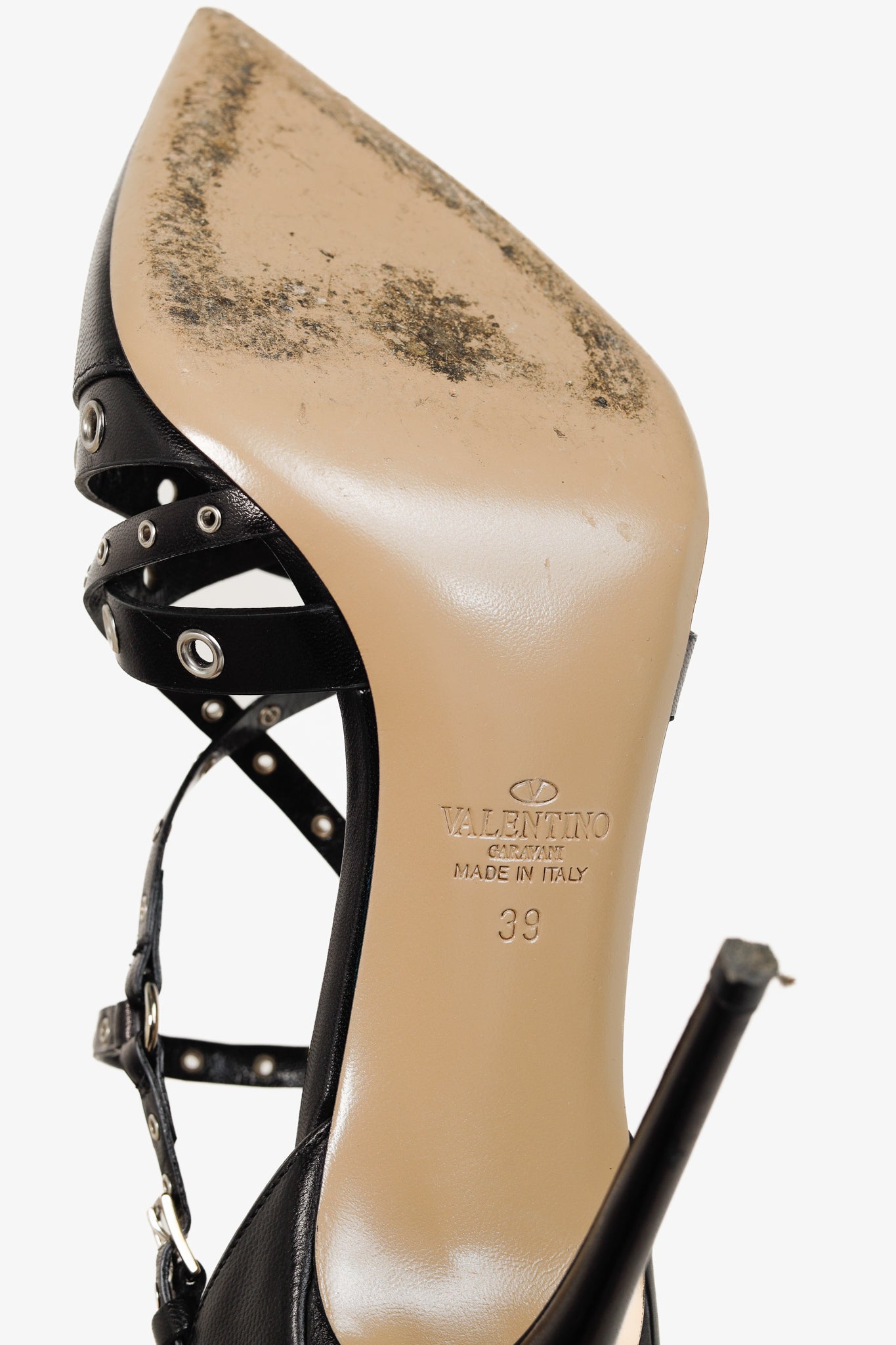 Valentino Garavani Love Latch Nero Nappa D'Orsay Eyelet-Embellished Heels