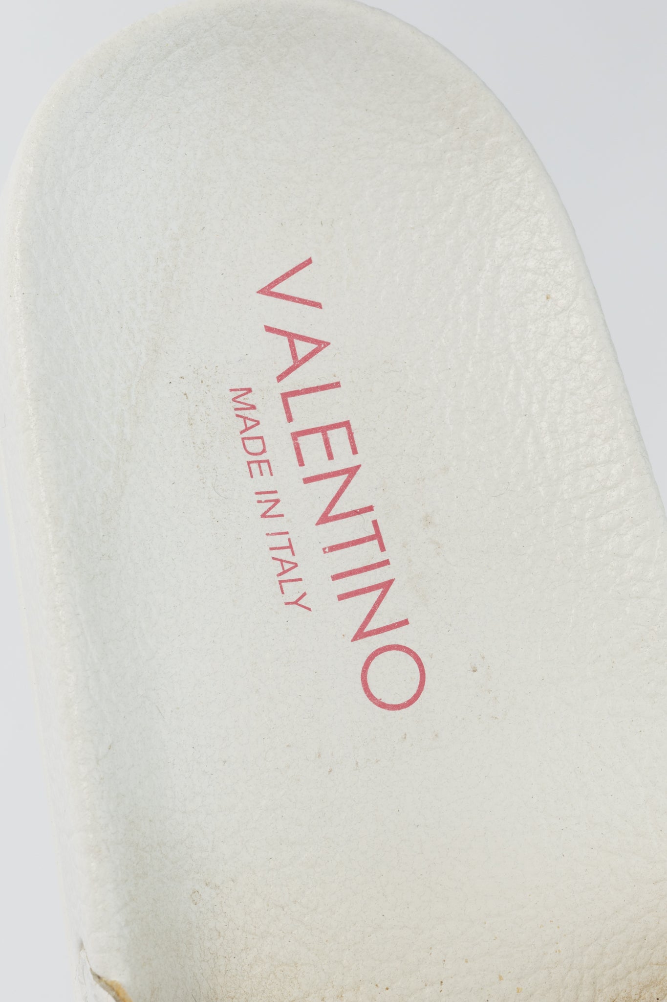 Valentino by Mario Valentino Irene "White Pink" Logo Slide Sandals